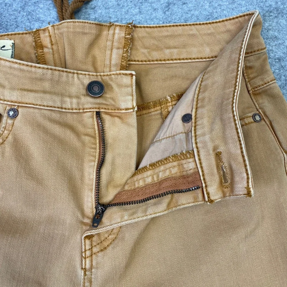 We The Free People Lace Up Back Curvy Just Float On Flare Jeans 29 Tan Boho